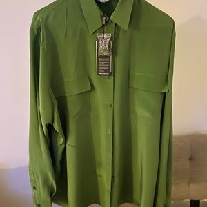 Green silk shirt